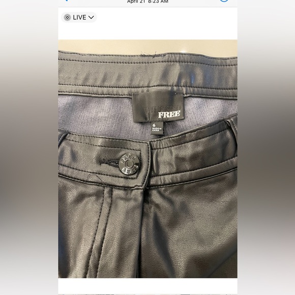 Ladies Aritzia Free vegan leather black pant - Picture 2 of 3